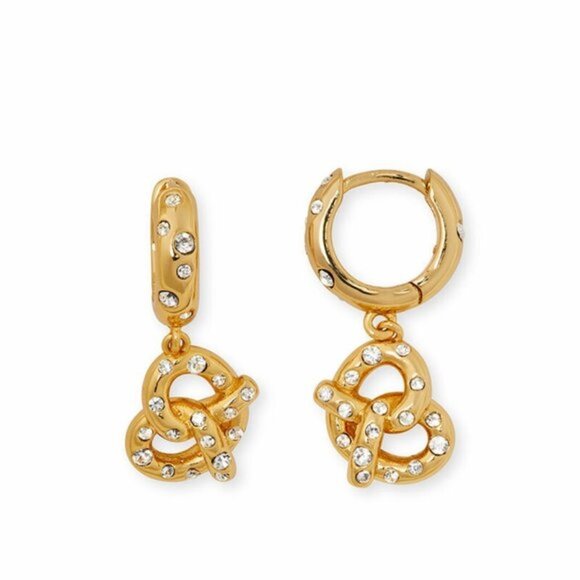 kate spade Jewelry - Kate Spade Dashing Beauty Pretzel Drop Huggies Earrings